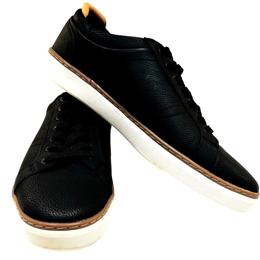 Aldo Ramson Black Brown Pebble Leather Sneakers Men's Size 10